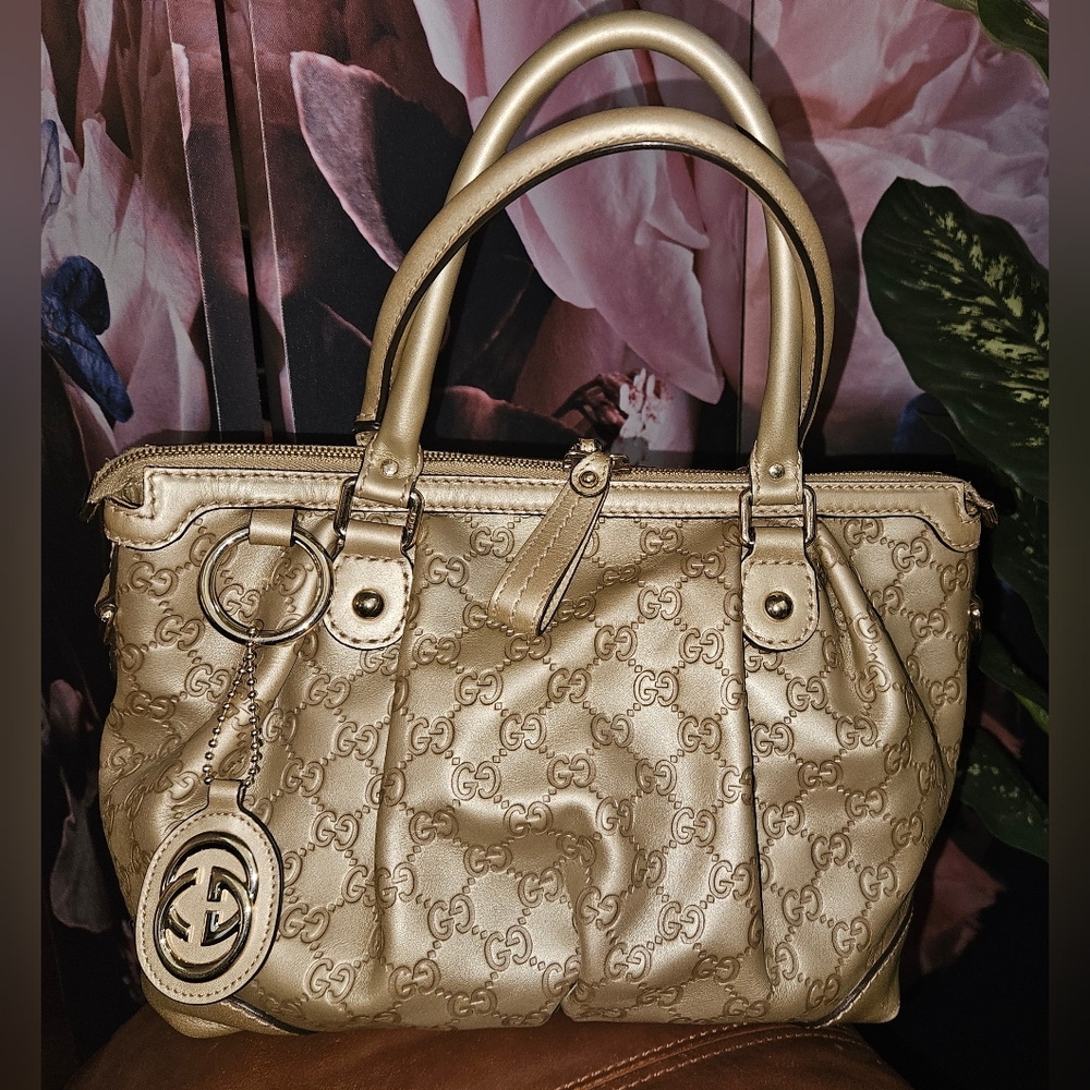 Gucci Guccissima Sukey Leather Satchel
